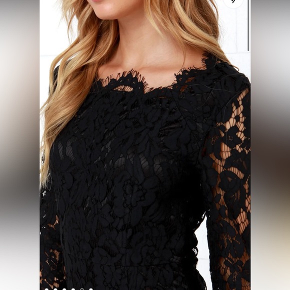 Lulus Glamorous Poker Face Black Lace Dress - Picture 5 of 13